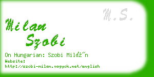 milan szobi business card